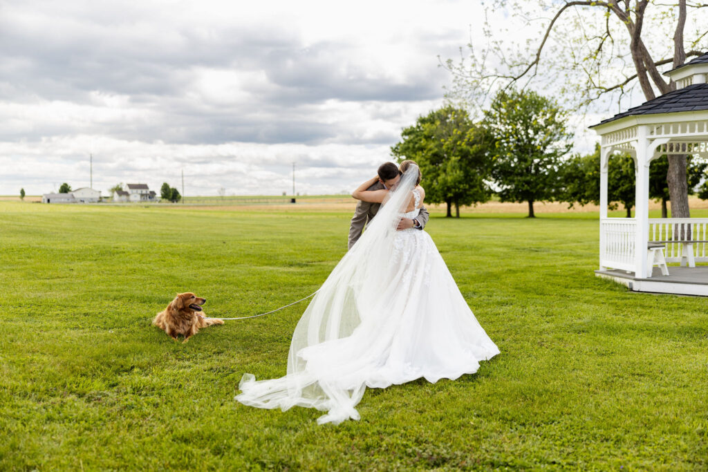 dog in wedding first look, lancaster pa